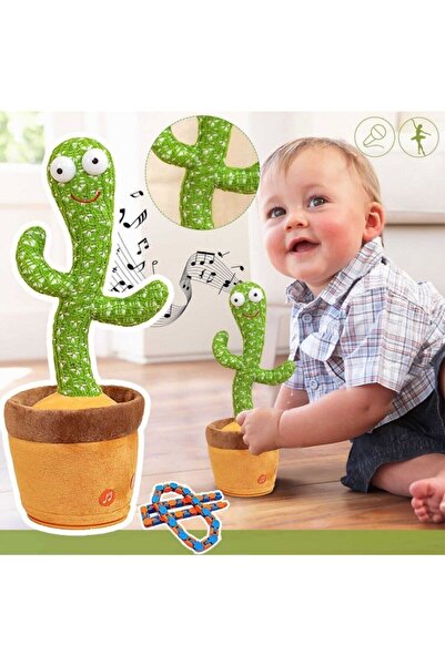 Ailenizin Oyuncakçısı Konuşan Dans Eden, Müzikli Işıklı Saksı Kaktüs Peluş Oy...