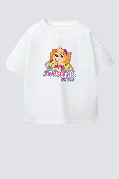 Monila Kız Çocuk Pamuklu Bisiklet Yaka Baskılı T-Shirt