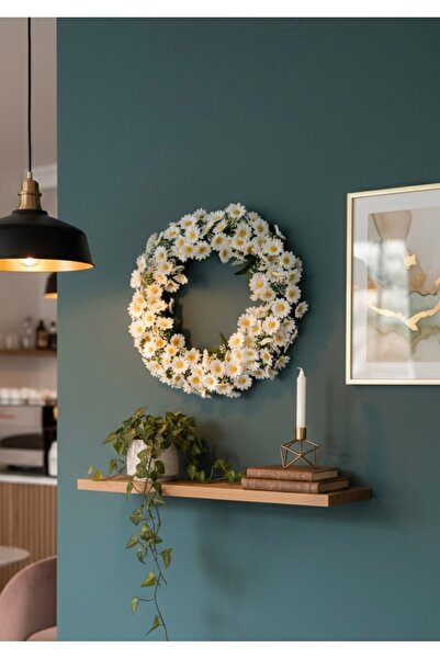Bukiro Decorative Wall Daisy Wreath Artificial Flower Wreath Home Decoration ...