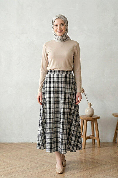 Kirazgym Fusta de damă din poliviscon cu model - neagră