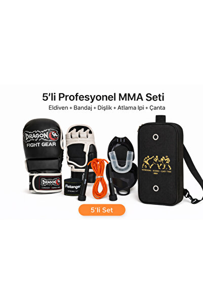 Dragondo 5’li MMA Set – Tornado Kaplumbağa MMA Eldiveni, Bandaj, Dişlik, Atla...