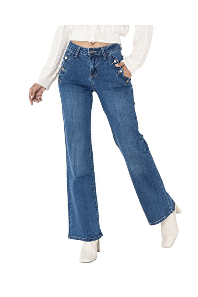 Nina Carter women's flared jeans dark blue B-P195-1 M10