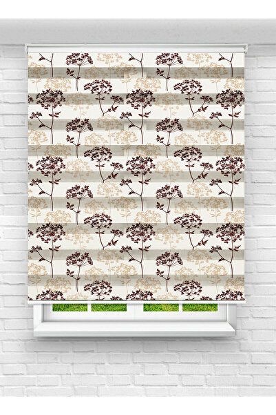 Enzo Home Zebra Stor Perde Kahverengi Çiçek Desenli | Modern Salon ve Mutfak ...