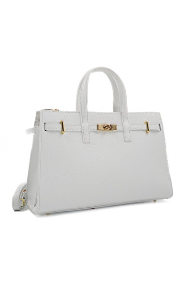 Posete Fagaras Poseta Piele Celina - Alb, Geanta Office din Piele Naturala, G...