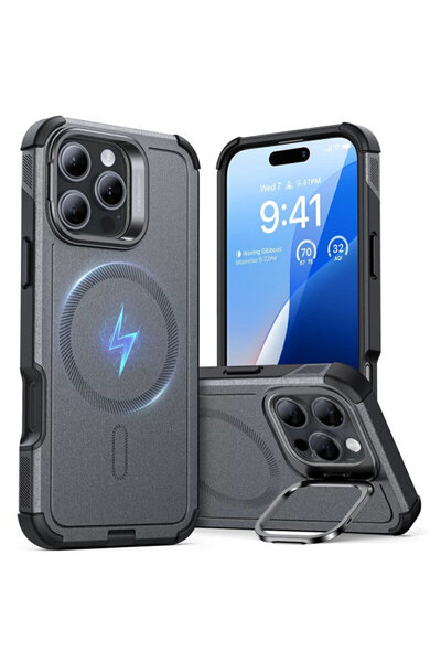 ESR iPhone 16 Pro Cyber Armor Kickstand Case, Gray