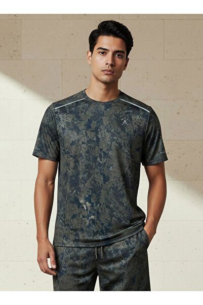 Adot Men Mineral Print Performance T-shirt