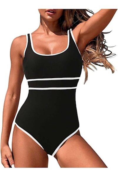 DELPI One-Piece Swimsuit, Shaping, Detachable Cups, Black, L