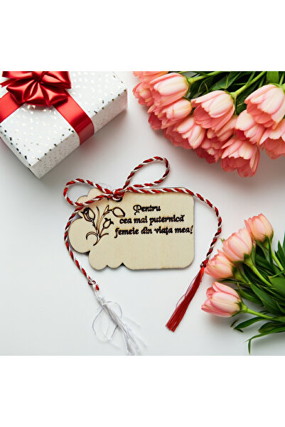 damoro Magnet Martisor,1 martie,Femeie Puternica,Lemn, SET 2 BUCATI