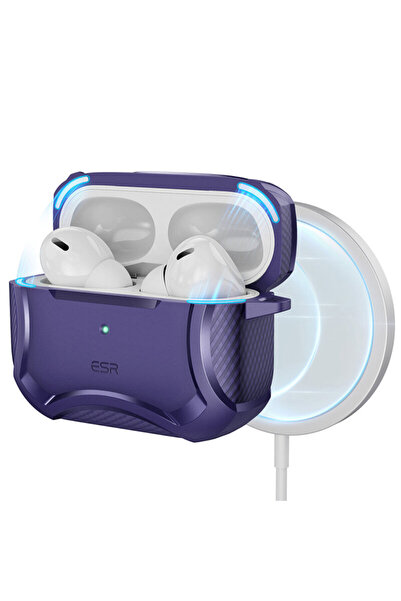 ESR Калъф за Apple AirPods Pro Cyber ​​Armor Tough HaloLock, лилав