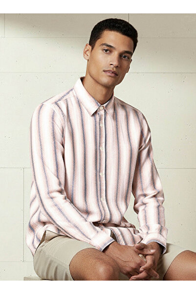 FAV Men Regular Fit Collared Striped Long Sleeve Shirt