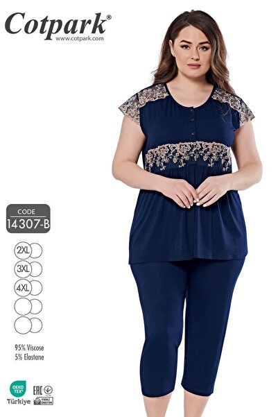 Cotpark Women's Plus Size Viscose Elastane Fabric Capri Set 14307-B