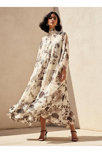 Iconic A-line Midi Dress with Cape