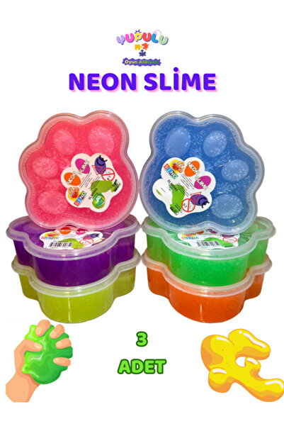 YUPULU Slime Sevimli Pati 3 Adet Hazır Slaym Oyunu 110 gr (KIZ-ERKEK) Hediye ...