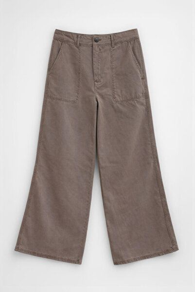 Bluewhite Women's High Waist Stone Color Wide Leg Pants