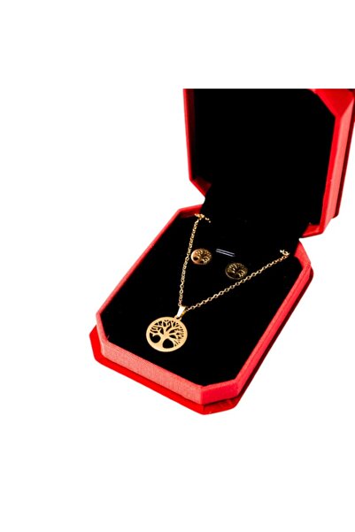 OEM Tree of Life Earrings and Necklace Gift Set, 3 pieces