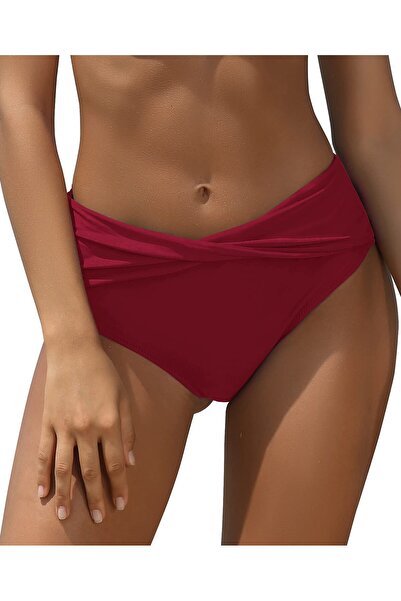 SHEKINI Women's swimsuit, high waist bikini shorts, twisted decoration, seaml...