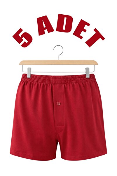 MİSSEMMA Men's Buttoned Cotton 5-Piece Boxer Shorts That Do Not Cause Rash