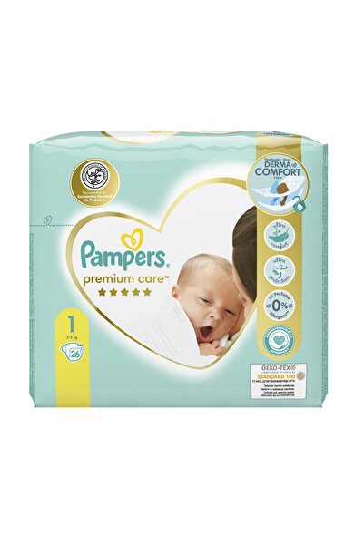 Pampers Premium Care Diapers, No. 1, 2-5 kg, 26 pcs,