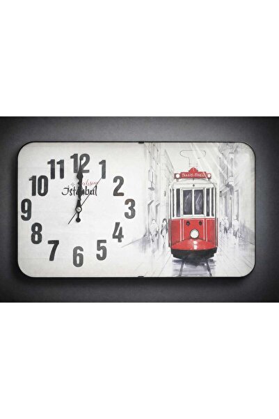 LUXON COLLECTION DEMPERLİ İSTANBUL DESENLİ ŞIK TASARIM DUVAR SAATİ