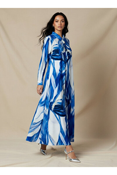 Iconic فستان ميدي واسع بنقشة زهور