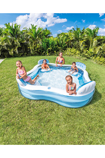 TOHA Intex Şişme Aile Havuzu 229×229 cm | 4 Kişilik Koltuklu , Sırt Dayamalı,...