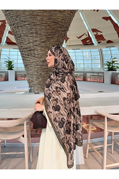Mira İpek Desenli Bambu Kraş Şal Tok Duran Kadın Şal