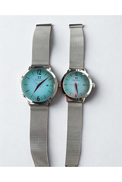 Belonni Photochromic Camlı Metalik Çift Kol Saati Seti | Sevgiliye Hediye