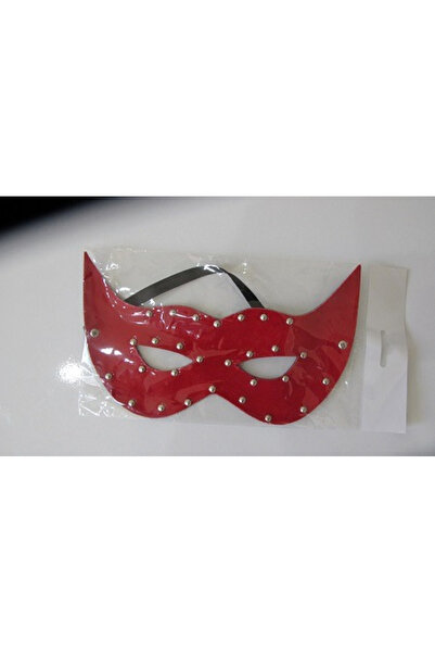 fiyakamstore KIRMIZI RENKLİ DERİ FANTEZİ MASKE FANTAZİ GÖZ MASKESİ KIRMIZI