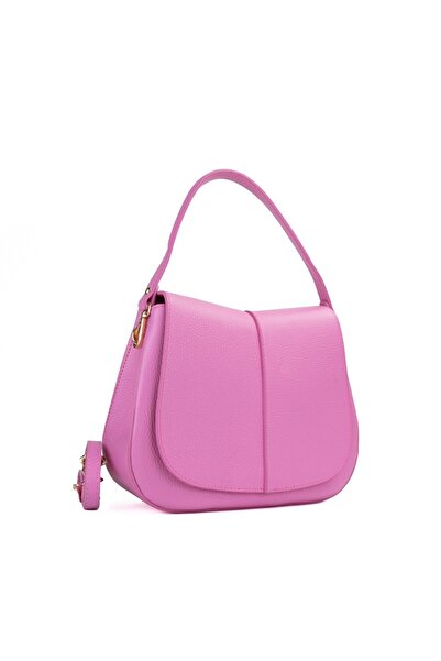 Posete Fagaras Camelia Leather Purse - Pink, Casual Bag Made of Genuine Leath...