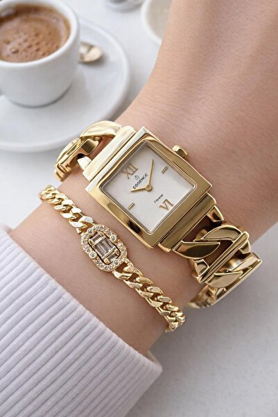 Essence Yellow Dial 2 Year Warranty 3 Atm Water Resistant Women Wristwatch+Br...