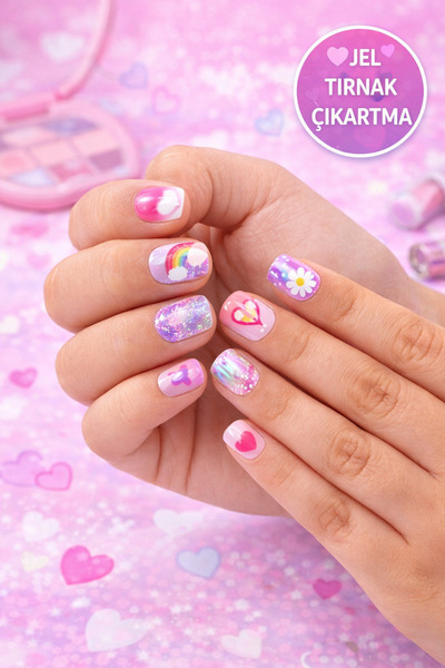 Top Model TOPModel Beauty and Me Jel Görünümlü Çocuk Tırnak Sticker Seti Kend...