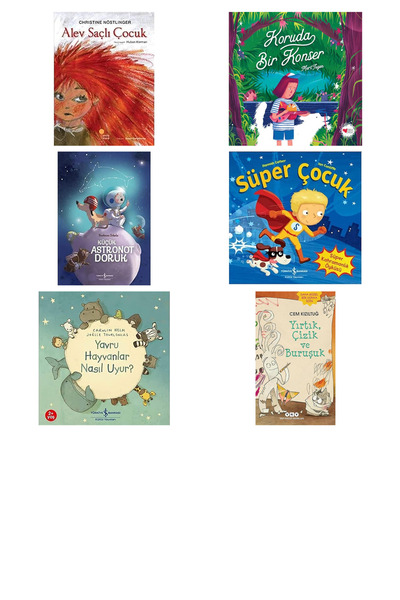 TÜRKİYE İŞ BANKASI KÜLTÜR YAYINLARI Alev Saçlı Çocuk + 5 Kitap (Set)