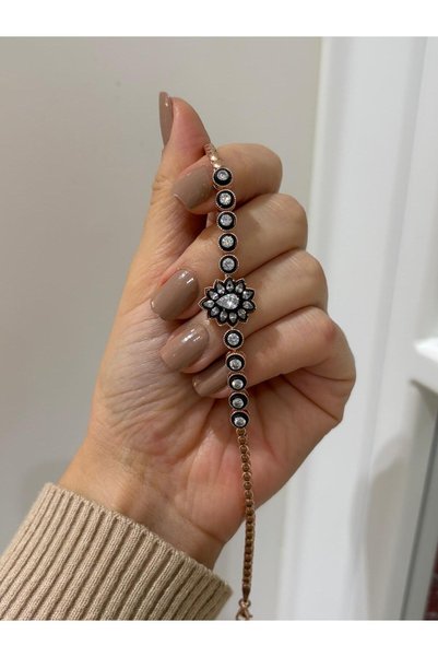bestmysilver Kadın Gümüş Elmas Montür Bileklik