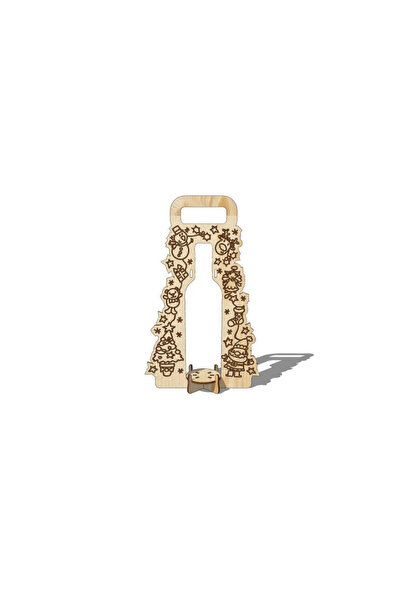 Amco Suport pentru sticle de vin cu motive de Crăciun 28x48x9 cm