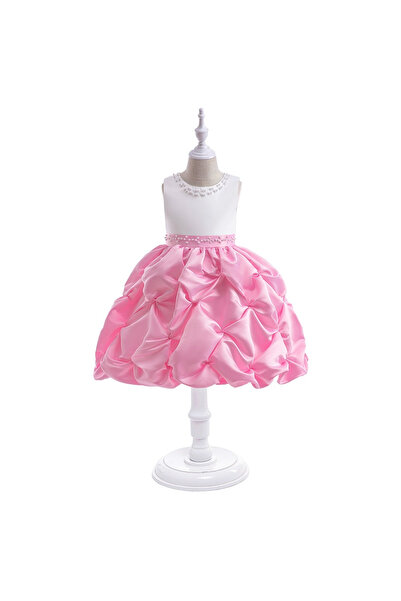 kizu Elegant Pink Dress for Girls 5-6 Years