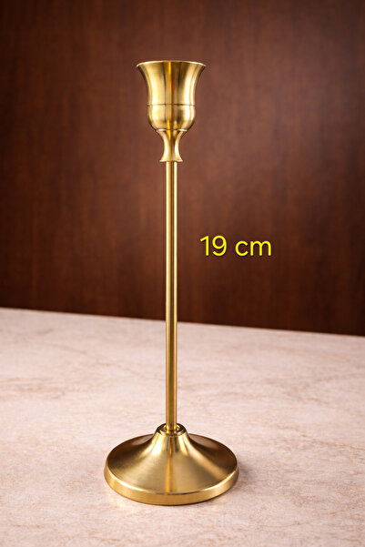 NO BRAND Sfesnic din Alama Aurie 19 cm – Suport Lumanari pentru Ritualuri, Me...