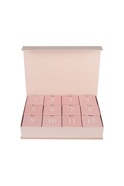 BALEZA 12’li Mıknatıslı Boş Advent Calendar Kutusu – Pudra / 12’li Hediye Kutusu