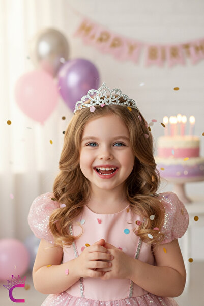 Cinderella Zircon Stone Girls' Princess Crown Silver Model10 - Birthday Party...