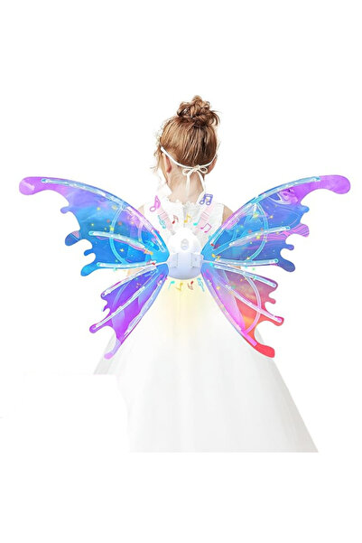 Toybox أجنحة جنية كهربائية للبنات، أجنحة فراشة مضيئة متحركة مع أضواء LED وموسيقى