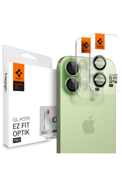 Spigen Camera Glass Protector for iPhone 16 Glas.tR Optik EZ Fit Pro, Green