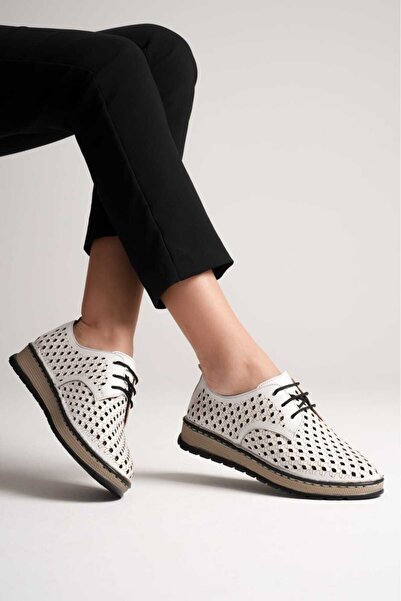 AYAKKABİSEPETİ Pantofi ortopedici perforați din piele naturală, confortabili