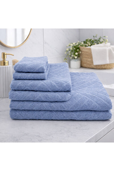 Karma Home 6-Piece Straw Pattern 100% Cotton Bath Towel Set