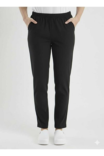 EMİR MEDİKAL Jednostruke crne unisex pantalone bez peglanja sa nogavicama od ...