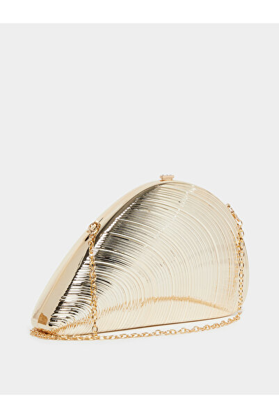 Styli Gold Metallic Shell-Shaped Clutch