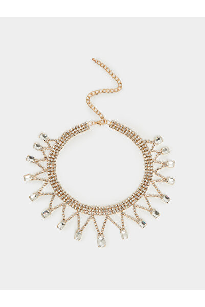 Styli Gold Tone Diamante Chain Necklace