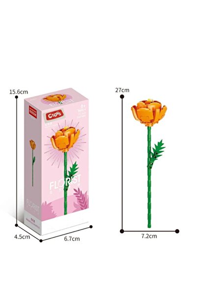 TELEFONAKSESUARI Blok Yapım Çiçeği Seti Lego Uyumlu Dekoratif Çiçek - Vazoluk...