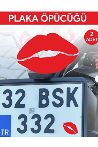 ÖZGÜL REKLAM Plaka Öpücük Sticker Etiket Motor Araba 2 Adet