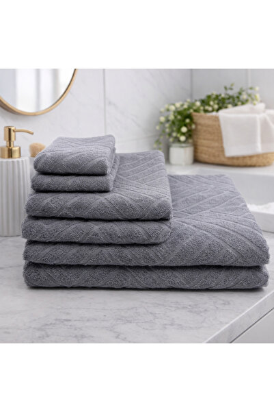 Karma Home Набір рушників для ванної кімнати з 6 штук, 100% бавовна, плетений...