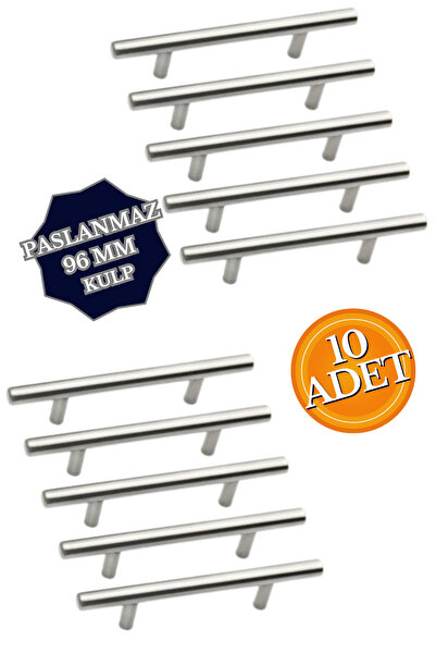 HOBİDABİ 96 mm Paslanmaz İnox Kulp 10 Adet Tv Ünitesi Yatak Odası Mobilya Çek...