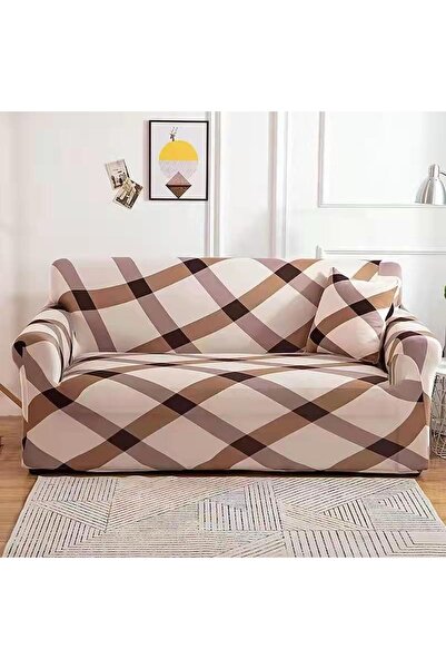 ANATOLIATEKSTILE Elastic Corner Sofa Cover M(145*200) with elastic, Full Prot...